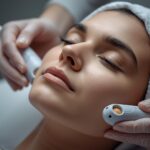 Woman receiving HydraFacial treatment at dermatology clinic in Islamabad showing gentle extraction and serum infusion on glowing skin